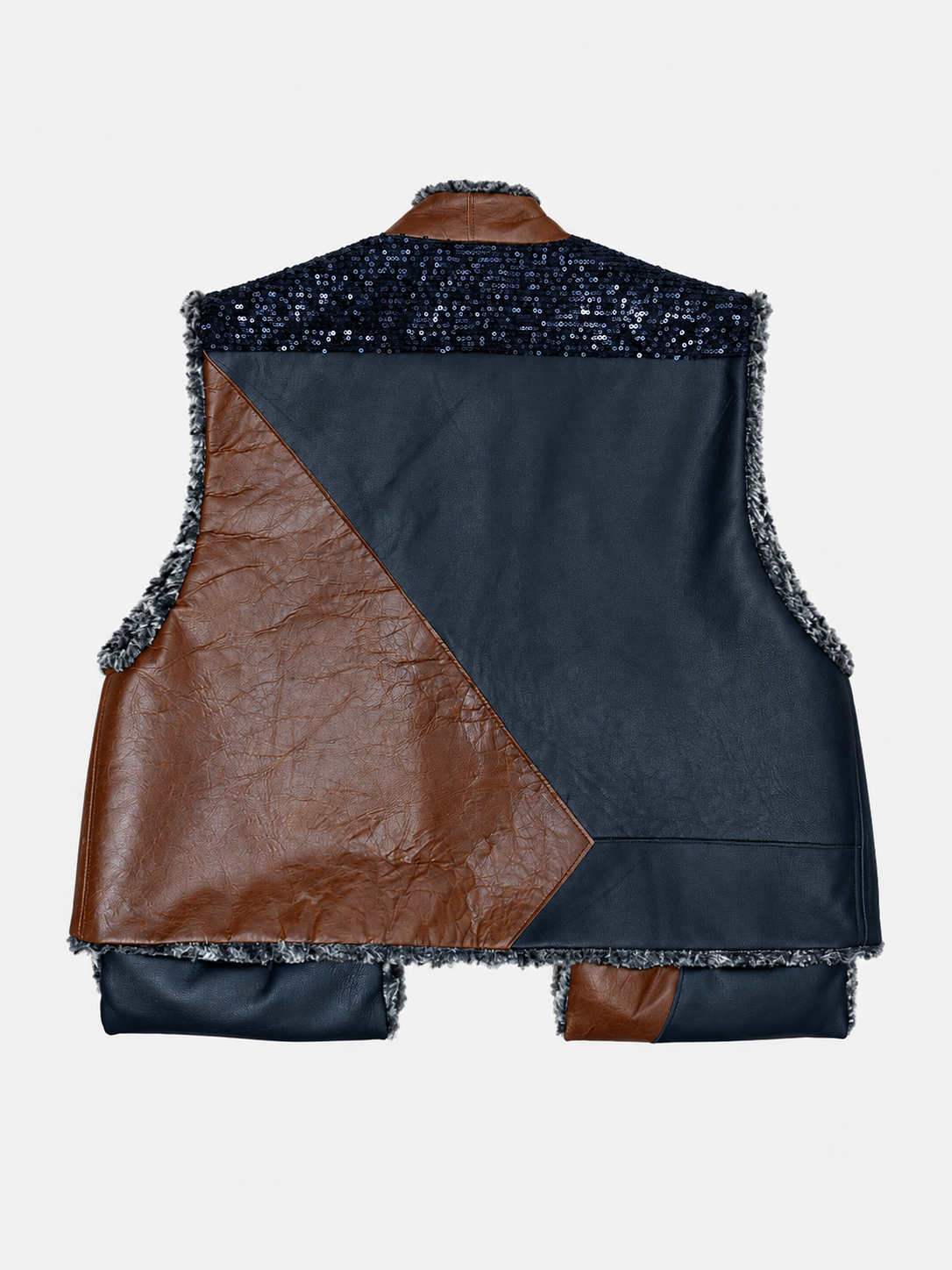 SAYA Leather Vest Navy