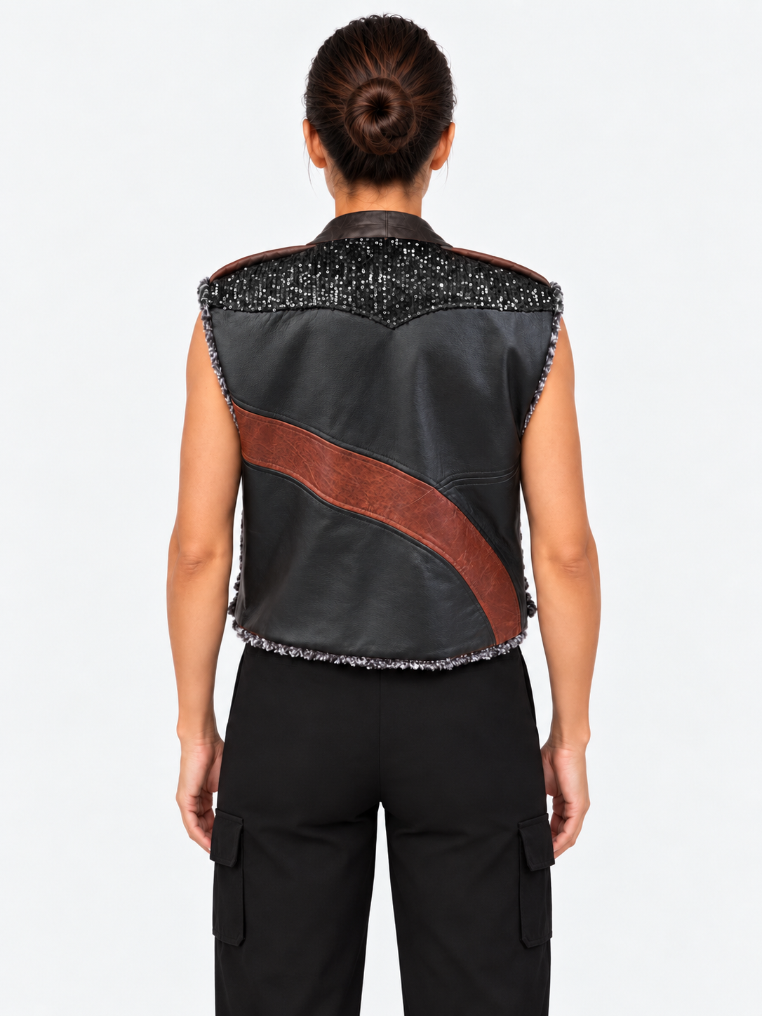 SAYA Leather Vest Black