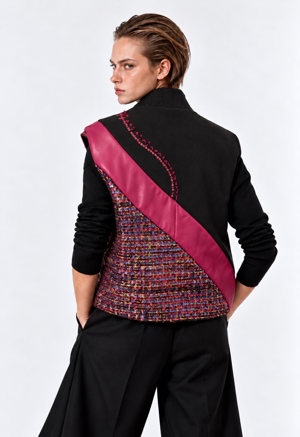 Dariun Vest | Black & Fuchsia