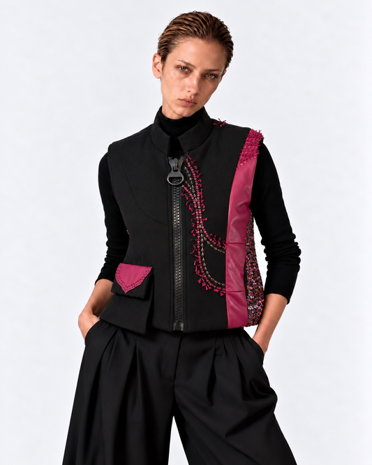 Dariun Vest | Black & Fuchsia