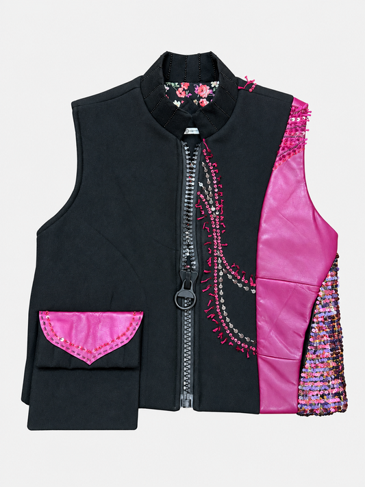 Dariun Vest | Black & Fuchsia