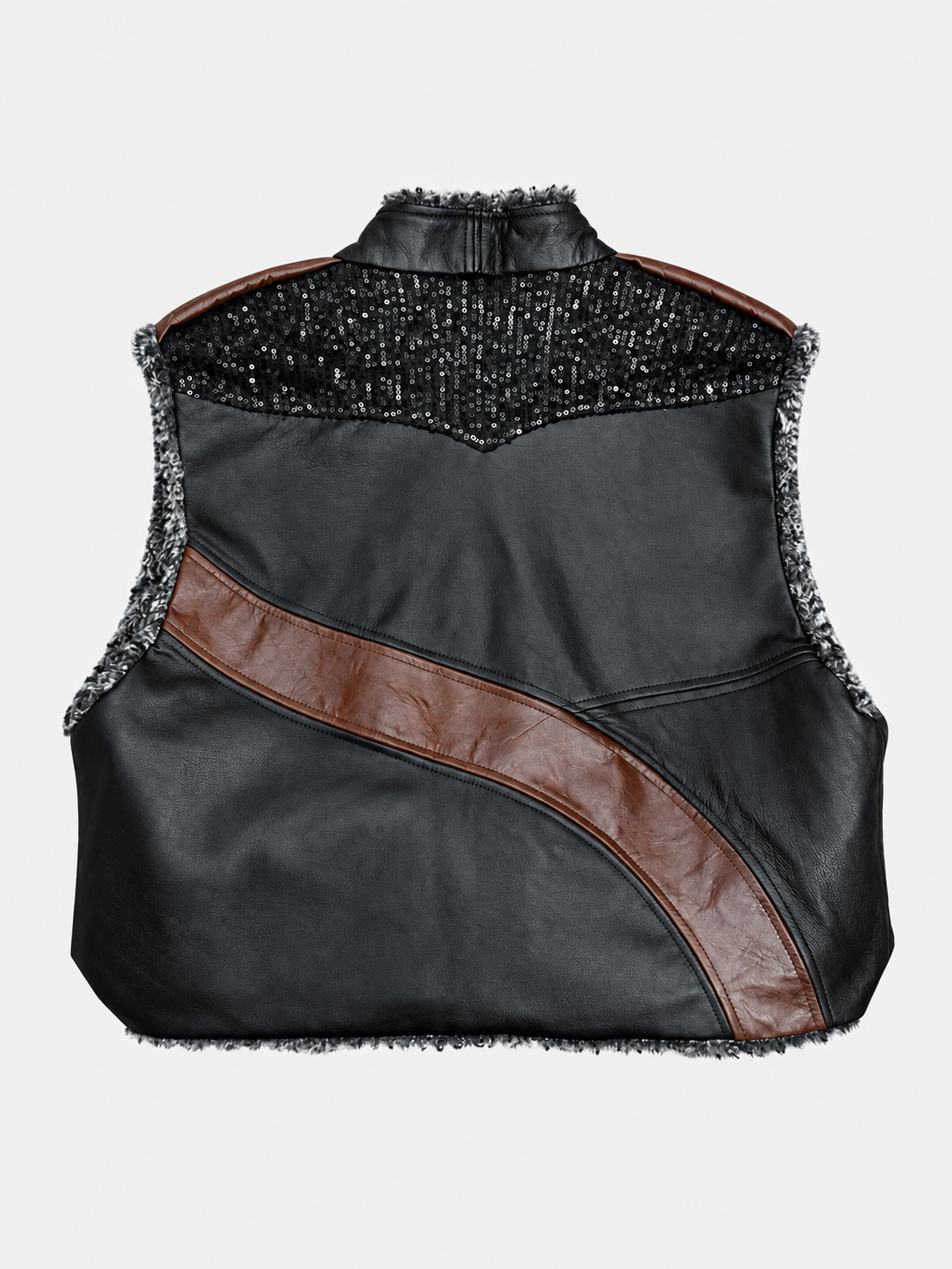 SAYA Leather Vest Black