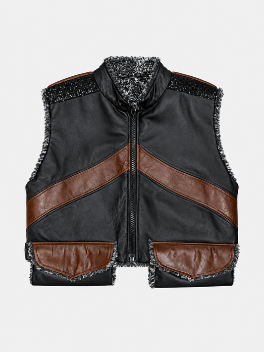 SAYA Leather Vest Black