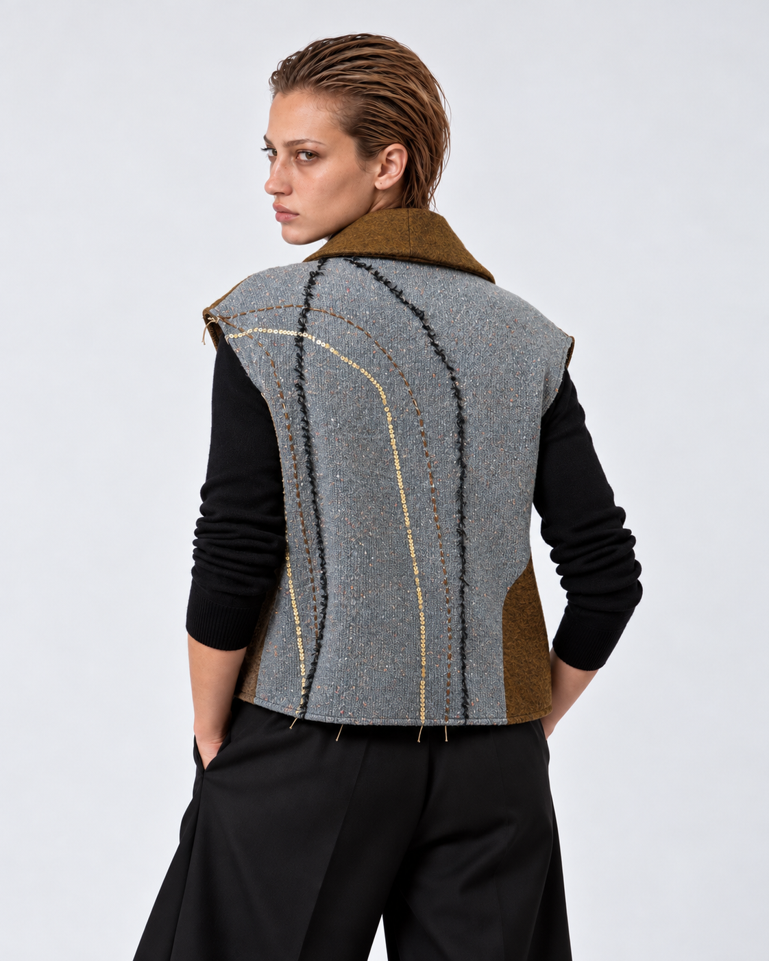 Menar Felt Vest | Camel