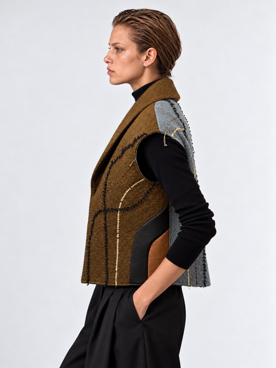 Menar Felt Vest | Camel