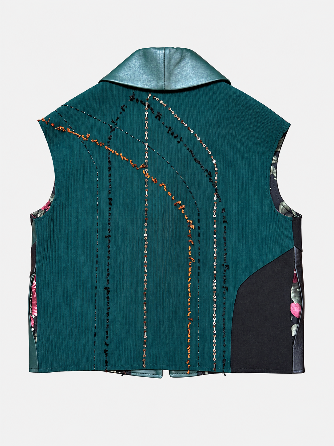Menar Wool Vest | Black & Dark Green