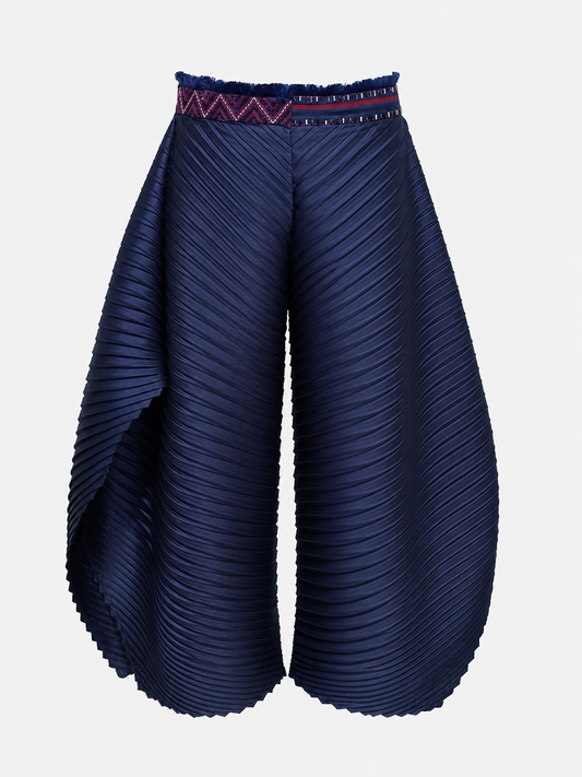 SATO Pleated Pants | Navy Blue