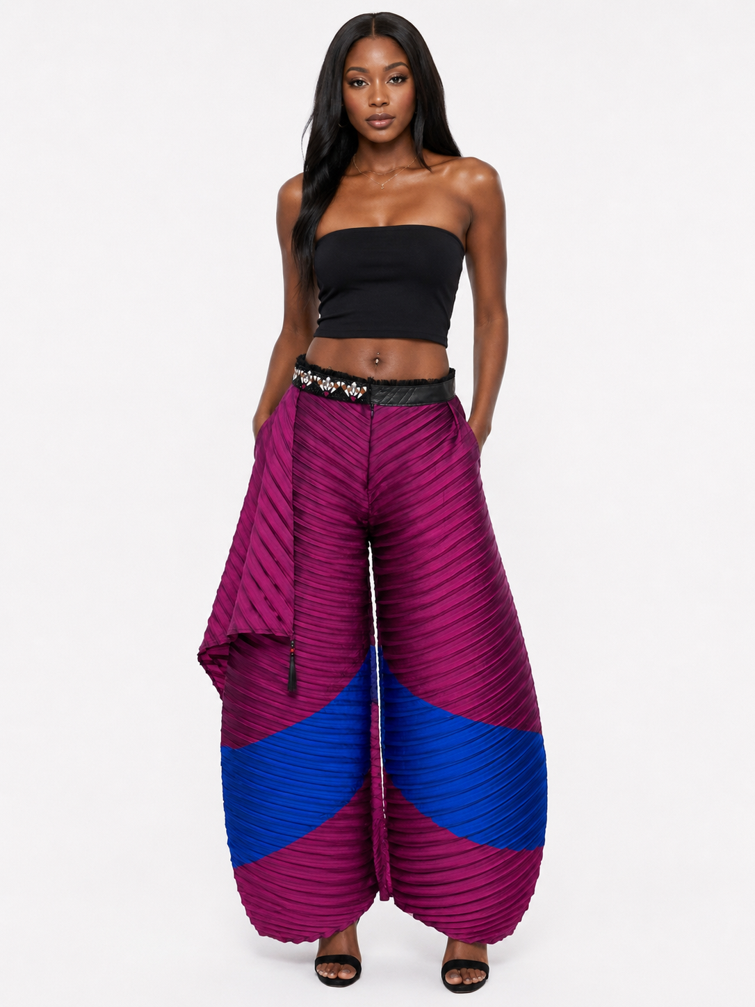 SATO Pleated Pants | Amethyst & Cobalt