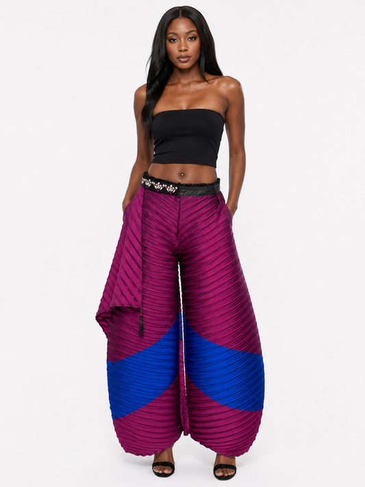 SATO Pleated Pants | Amethyst & Cobalt
