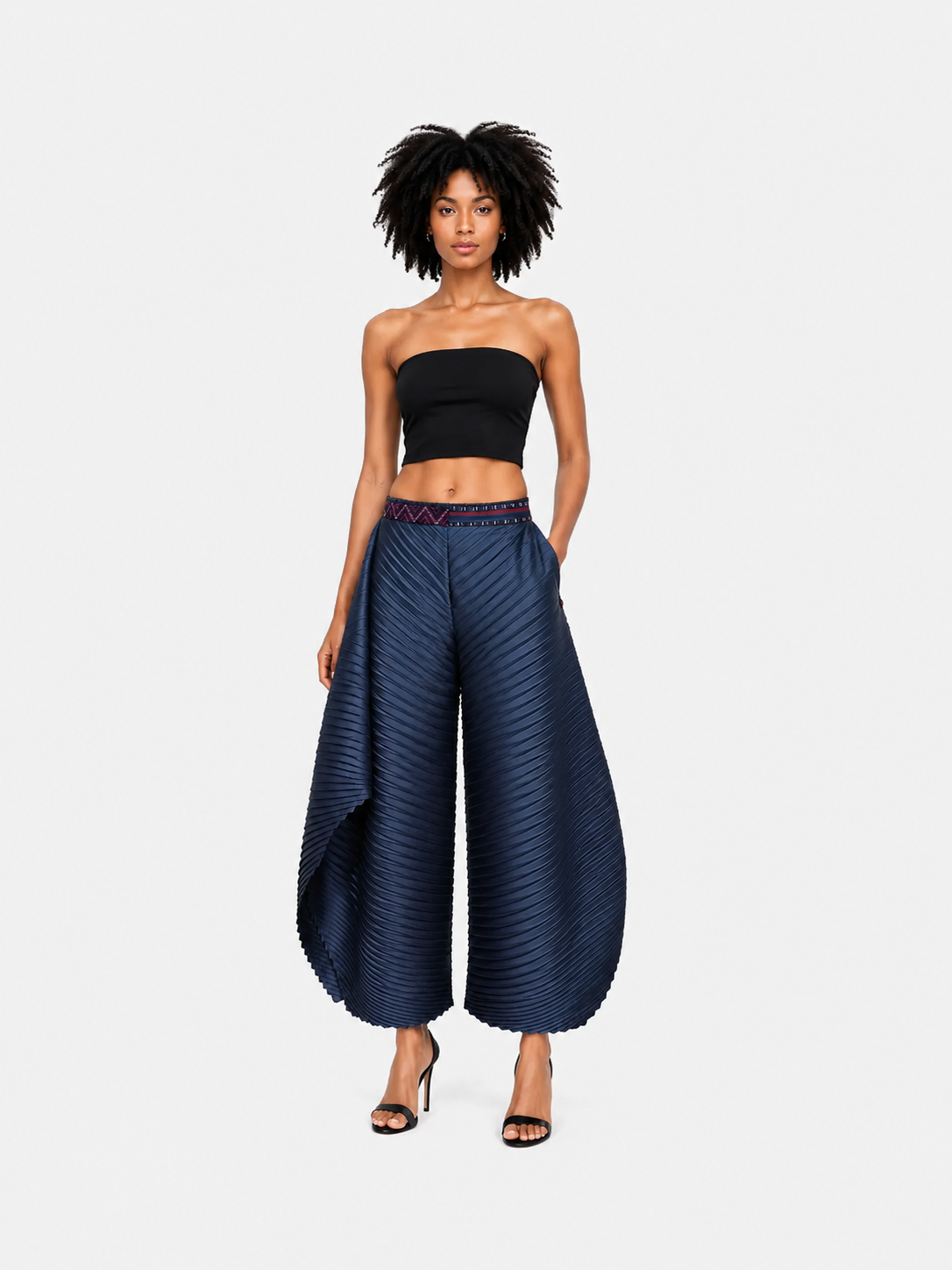 SATO Pleated Pants | Mahoor Navy